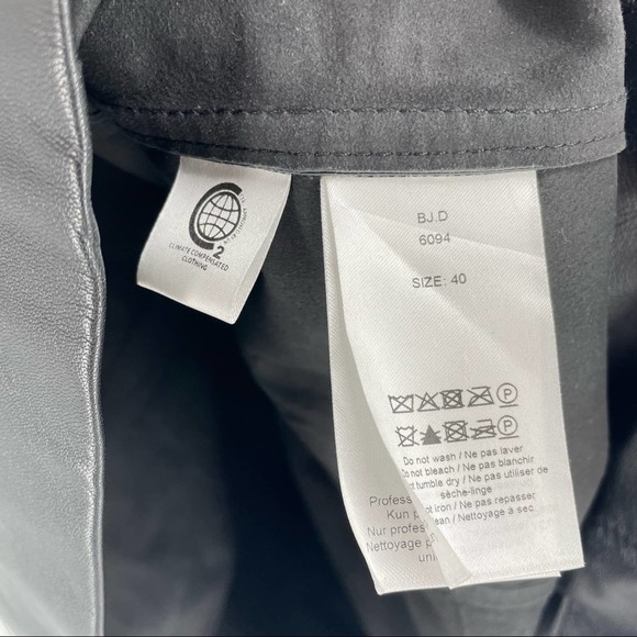 Ganni Puff Sleeve V Neck 100% Lamb Leather Dress - Picture 6 of 13